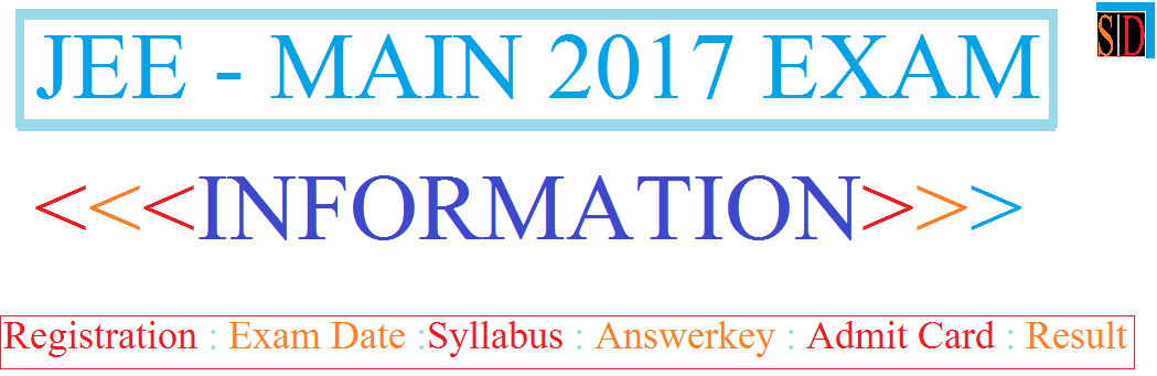 Jee Main 2017 Exam Information
