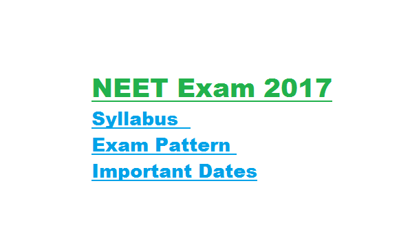 neet syllabus exam pattern 2017