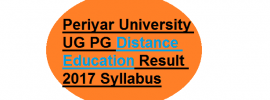 Periyar University UG PG Distance Education