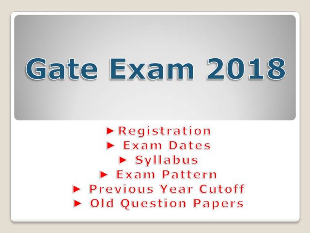 Gate Exam Registration 2018