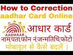 aadhar card correction