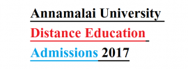 Annamalai University Distance Education Admissions 2017