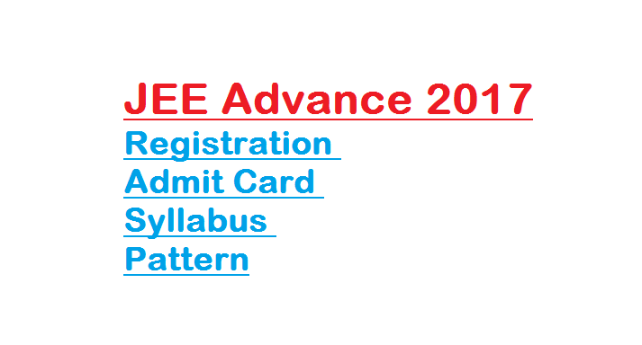 JEE Advance Registration Admit Card Syllabus Pattern