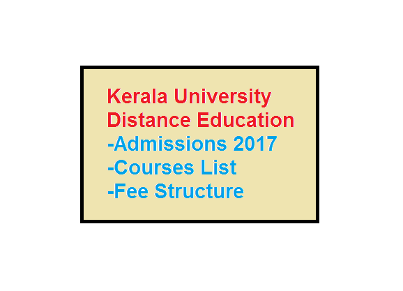 Kerala University Distance Education Admissions