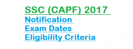 SSC CAPF 2017 Recruitment, Notification
