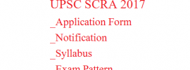 UPSC SCRA 2017 Application Form