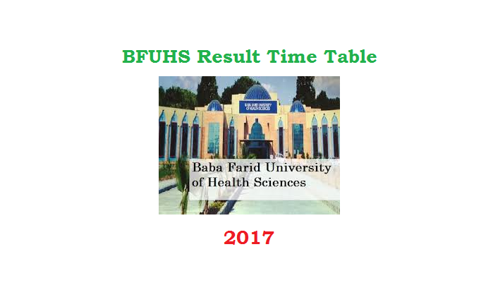 BFUHS Result Timetable Admit Card 2017