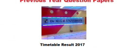 MGR University Timetable Result 2017