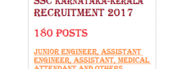 SSC Karnataka-Kerala Recruitment 180 Post Information
